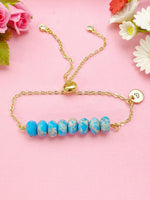 Natural Regalite Imperial Jasper Sea Sediment Jasper Bracelet, Gold Natural Gemstone Jewelry, N6360B