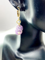 Regalite Imperial Jasper Sea Sediment Jasper Earrings in Gold or Silver, Purple, Natural Gemstone Jewelry, N6361E
