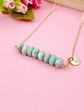 Regalite Imperial Jasper Sea Sediment Jasper Necklace In Gold or Silver, Pale Turquoise Natural Imperial Jasper Gemstone Jewelry, N6362