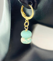 Regalite Imperial Jasper Sea Sediment Jasper Earrings in Gold or Silver, Pale Turquoise, Natural Gemstone Jewelry, N6362E