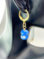 Regalite Imperial Jasper Sea Sediment Jasper Earrings in Gold or Silver, Royal Blue, Natural Gemstone Jewelry, N6363E