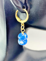 Regalite Imperial Jasper Sea Sediment Jasper Earrings in Gold or Silver, Royal Blue, Natural Gemstone Jewelry, N6363E