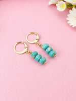 Regalite Imperial Jasper Sea Sediment Jasper Earrings in Gold or Silver, Dark Turquoise, Natural Gemstone Jewelry, N6365E