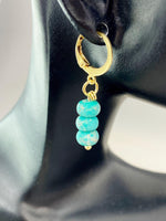 Regalite Imperial Jasper Sea Sediment Jasper Earrings in Gold or Silver, Dark Turquoise, Natural Gemstone Jewelry, N6365E