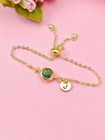 Emerald Bracelet in Gold or Silver, Natural Emerald Gemstone Jewelry, N6370B