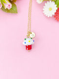 Cupcake Charm Necklace in Gold or Silver, N6371