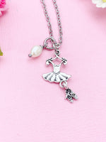 Ballet Dance Necklace, Ballet Dance Bracelet Bangle, Ballet Girl Gifts, N5175