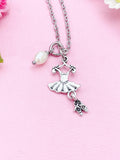 Ballet Dance Necklace, Ballet Dance Bracelet Bangle, Ballet Girl Gifts, N5175