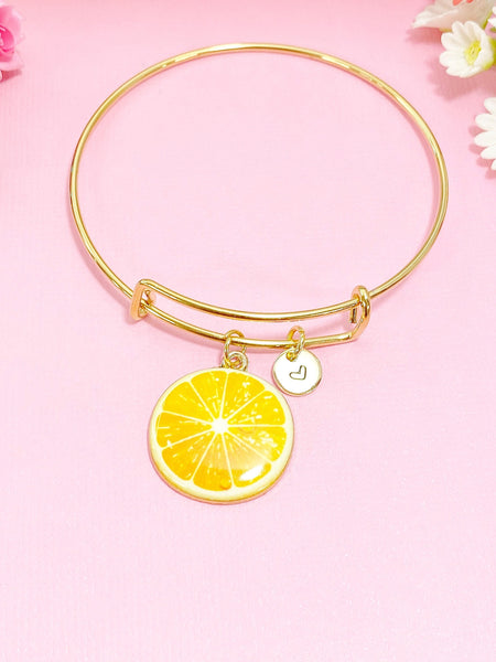 Orange Slice Charm Gold Bracelet, N26