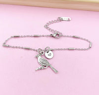Cardinal Bird Charm Silver Bracelet, N1022B