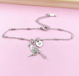 Cardinal Bird Charm Silver Bracelet, N1022B