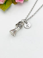 Torch Flashlight Charm Silver Necklace, N1460C
