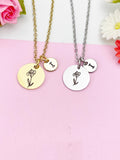 Iris Flower Gold or Silver Necklace, D650