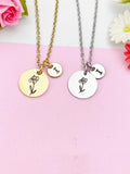 Iris Flower Gold or Silver Necklace, D650