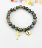 Glaucophane Bracelet in Gold or Silver, Natural Glaucophane Gemstone Jewelry, N6387