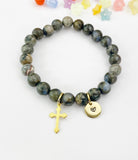 Glaucophane Bracelet in Gold or Silver, Natural Glaucophane Gemstone Jewelry, N6387