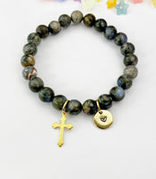 Glaucophane Bracelet in Gold or Silver, Natural Glaucophane Gemstone Jewelry, N6387