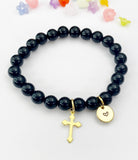 Obsidian Bracelet in Gold or Silver, Natural Obsidian Gemstone Jewelry, N6392