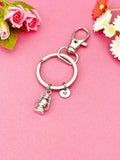 Silver Lantern Charm Necklace or Keychain, Guiding Achieve Goal Gifts Idea, N 5476M