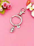 Silver Lantern Charm Necklace or Keychain, Guiding Achieve Goal Gifts Idea, N 5476M