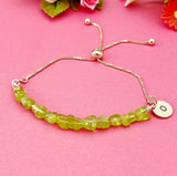 Peridot Bracelet in Rose Gold, August Birthstone Birthday Gift, Natural Gemstone Jewelry Gift, N4897RG
