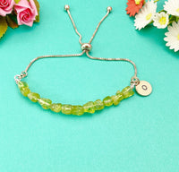 Peridot Bracelet in Rose Gold, August Birthstone Birthday Gift, Natural Gemstone Jewelry Gift, N4897RG
