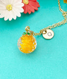 Orange Charm Necklace in Gold, N4722