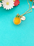 Orange Charm Necklace in Gold, N4722