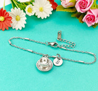 Cup and Saucer Teacup Charm Bracelet in Silver, Tea Party Gift, N811B