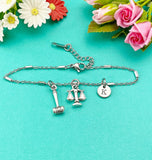 Silver Lawyer Bracelet Justice Scale Gavel Charm, Libra Charm, Lawyer Gift, Attorney Gift, Law School Graduate Graduation Gift, BN1531
