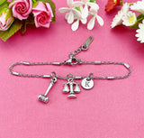 Silver Lawyer Bracelet Justice Scale Gavel Charm, Libra Charm, Lawyer Gift, Attorney Gift, Law School Graduate Graduation Gift, BN1531