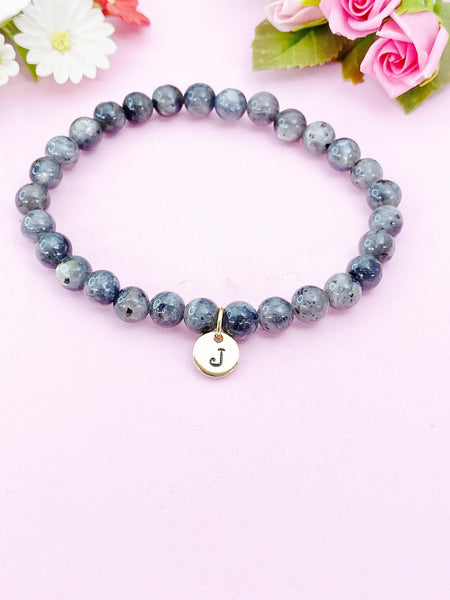 Larvikite Bracelet, Natural Larvikite Gemstone Jewelry, N6297