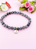 Larvikite Bracelet, Natural Larvikite Gemstone Jewelry, N6297