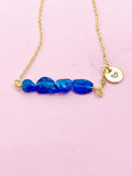 Apatite Necklace, Gold Natural Apatite Gemstone Jewelry, Bracelet Option, N6304