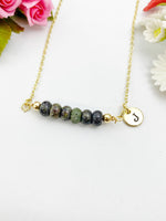 Dragon Blood Jasper Necklace, Gold Natural Dragon Blood Jasper Gemstone Jewelry, Bracelet Option, N6317
