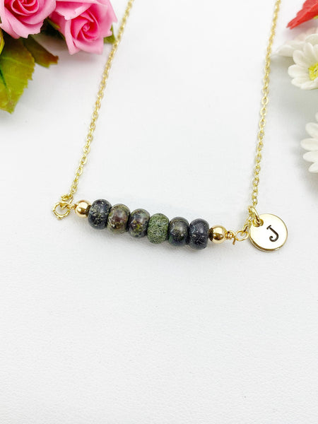 Dragon Blood Jasper Necklace, Gold Natural Dragon Blood Jasper Gemstone Jewelry, Bracelet Option, N6317