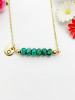 African Turquoise Jasper Necklace, Gold Natural African Turquoise Jasper  Gemstone Jewelry, Bracelet Option, N6321