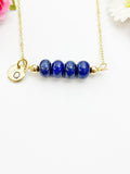 Lapis Lazuli Necklace, Gold Natural Lapis Lazuli Gemstone Jewelry, Bracelet Option, N6322