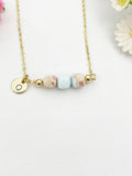 Shoushan Stone Necklace, Gold Synthetic Shoushan Stone Gemstone Jewelry, Bracelet Option, N6325