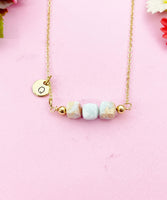 Shoushan Stone Necklace, Gold Synthetic Shoushan Stone Gemstone Jewelry, Bracelet Option, N6325