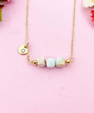 Shoushan Stone Necklace, Gold Synthetic Shoushan Stone Gemstone Jewelry, Bracelet Option, N6325
