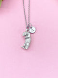 Otter Charm Necklace in Silver, Sea Otter Animal charm, N6394