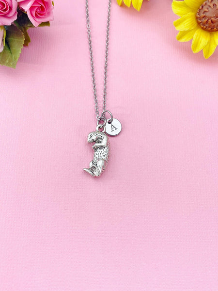 Otter Charm Necklace in Silver, Sea Otter Animal charm, N6394