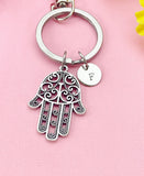 Hamsa Hand Charm Keychain or Necklace in Silver, N 6396K