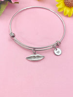 Mouth Lips Charm Bracelet in Silver, N6398B