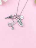 Ear Caduceus Stethoscope Necklace – ENT Doctor Gift, Otolaryngologist Jewelry, N6401