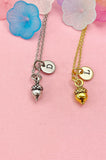 Acorn Charm Necklace - Silver, Gold, Bronze or Rose Gold, N6403