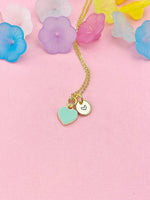 Tiny Blue Heart Necklace, Gold Dainty Enamel Pendant, Minimalist Jewelry, N4334