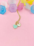 Tiny Blue Heart Necklace, Gold Dainty Enamel Pendant, Minimalist Jewelry, N4334