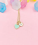 Tiny Blue Heart Necklace, Gold Dainty Enamel Pendant, Minimalist Jewelry, N4334